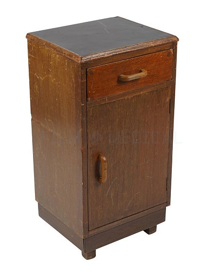 Period Black Top Bedside cabinet 